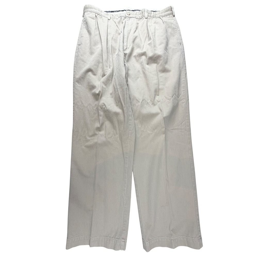 Polo Ralph Lauren Mens Pleated Chino Pants Tan Khaki 40x32 USA Cotton Vintage